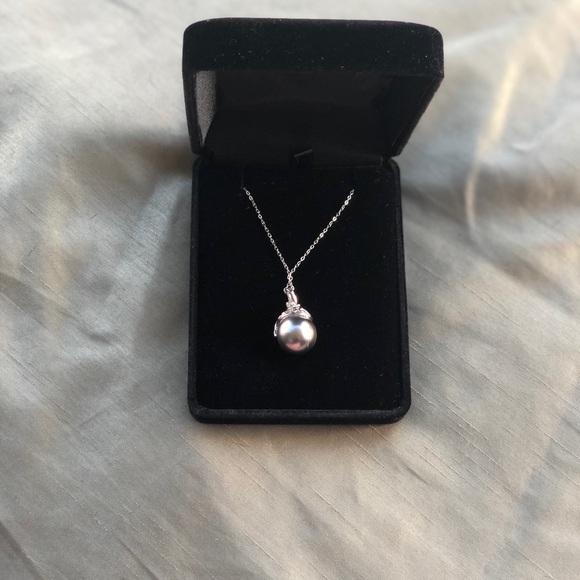 18kt Pearl Diamond necklace - Picture 5 of 8